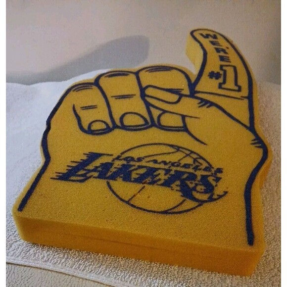 Retro 80’s LOS ANGELES LAKERS  “We’re # 1” FOAM FINGER - 23 Inch” NBA - Picture 3 of 5